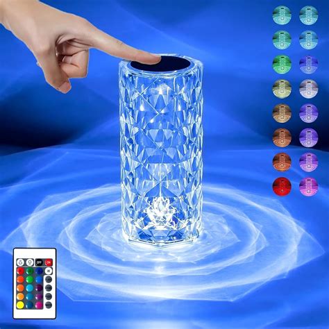 Buy Desidiya Crystal Lamp,16 Color Changing Rose Diamond Table Lamp ...