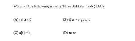 Compiler Design: Ace Test Series: Compiler Design - Intermediate Code