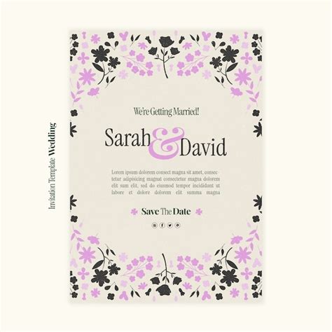 Wedding celebration invitation template | Premium PSD