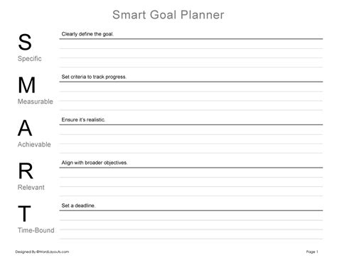 Smart Goal Worksheet