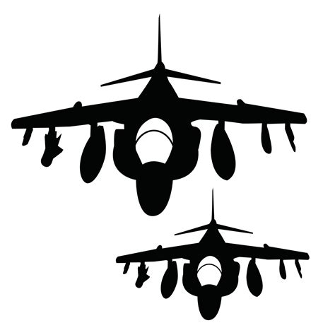 Harrier jet fighter silhouette vector design 14721569 Vector Art at ...