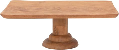 Buy Bloomingville Natural Teak Wood Decorative Dessert Tray Pedestal ...