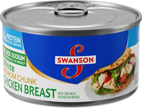 Amazon.com: Swanson 35% Less Sodium White Premium Chunk Canned Chicken ...