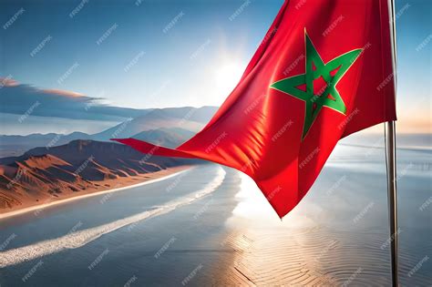 Premium AI Image | red flag with a green star on it