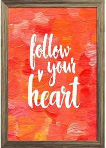 Follow Your Heart D3 Paper Poster Antique Golden Frame | Top Acrylic ...
