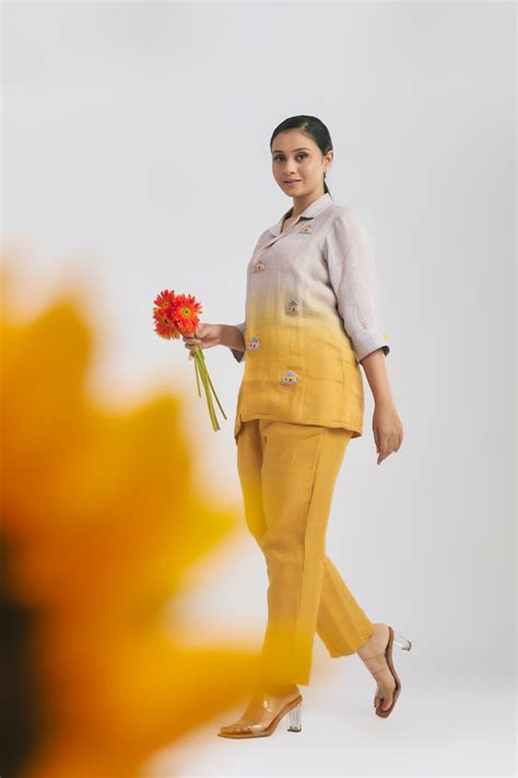 Oasis Grey to Mustard Co-ord Set - AJILIYAA