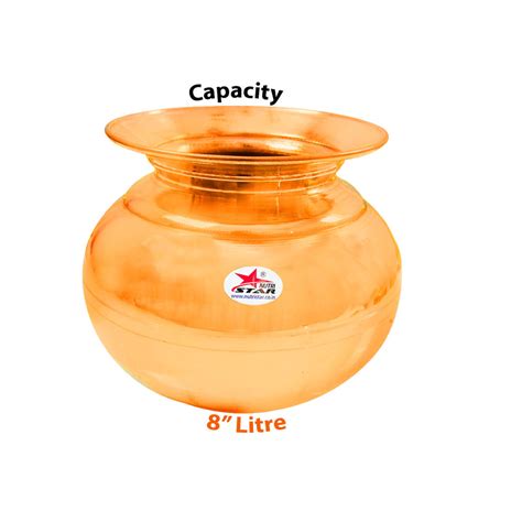 Nutristar Copper Water Pot. Stripes Design On Its Surface . Premium Pot ...