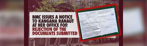 BMC issues a notice to Kangana Ranaut at her office for rejection of ...