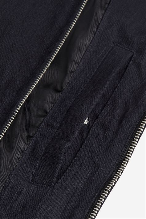 Regular Fit Linen-blend jacket - Black - Men | H&M IN