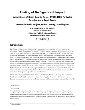 Fillable Online Grant County Acquisition Finding of No Significant ...