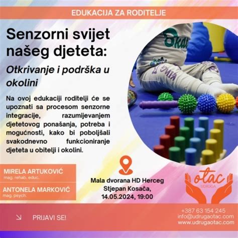 Edukacija za roditelje u Mostaru: "Senzorni svijet našeg djeteta ...
