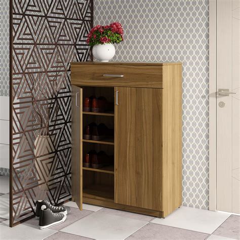 Buy Quadro 12 Pairs Shoe Cabinet with Drawer - Brown from Home Centre ...