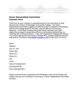 Donor Stewardship Committee Doc Template | pdfFiller