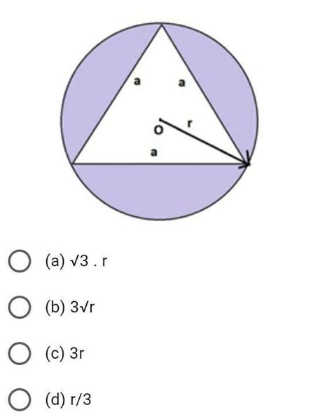 If an equilateral triangle is drawn inside a circle such that the ...