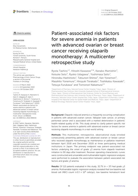 (PDF) Patient-associated risk factors for severe anemia in patients ...