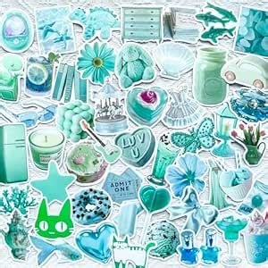 MSOLE Cute Blue Stickers for Water Bottles Laptop HydroFlasks Aesthetic ...