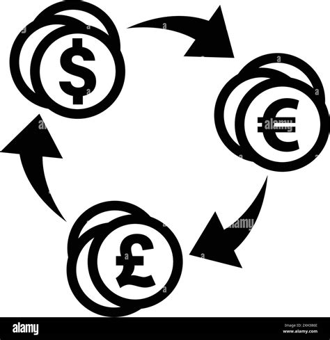 simple money currency exchange dollars pounds euros coins bank symbol icon vector on transparent ...