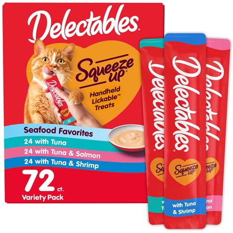 Free Shipping! Hartz Delectables Squeeze Up Lickable Cat Treats Seafood ...