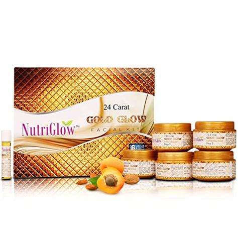 NutriGlow 24 Carat Gold Glow Facial Kit 6-Pieces Skin Care Set with ...