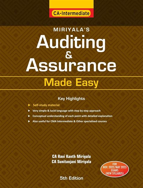 Buy Miriyala's Auditing & Assurance Made Easy (Paper 6 | Auditing ...