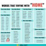 A Helpful List of 381 Words that Rhyme with Home • 7ESL