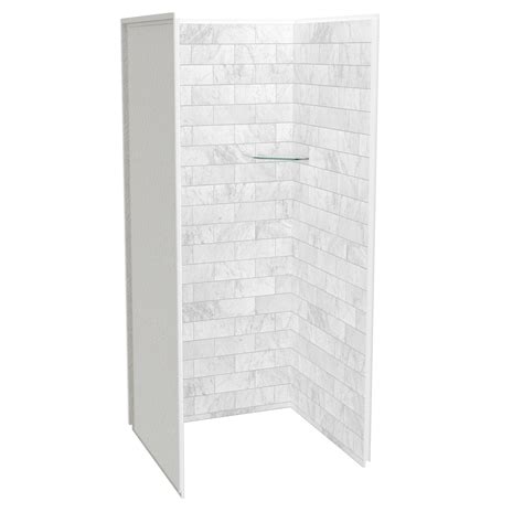 Utile 3636 Composite Direct-to-Stud Three-Piece Alcove Shower Wall Kit ...