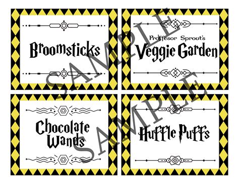 Harry Potter Food Labels
