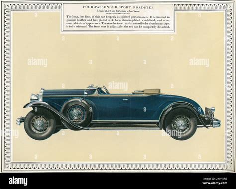 Blue Four Passenger Sport Roadster. Promotional brochure illustration for McLaughlin-Buick Motor ...