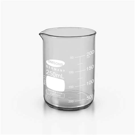 Omsons Glassware | Beaker with Spout | Class A | Capacity 250ml | Made ...