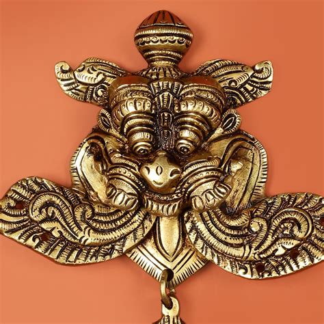 Buy Pure Brass Kirtimukha Yali Wall Hanging - 6" Height, 8" Width ...