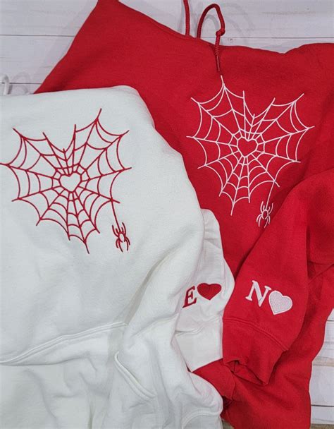 Heart Spider Hoodie and Sweatshirt Personalized With Initials - Etsy ...