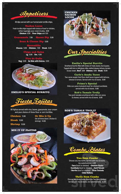 Menu for Primo's Modern Mexican -CB in Council Bluffs, IA | Sirved