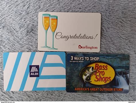 Cartes Cadeaux - GIFT CARD - USA - ALDI - BURLINGTON - 3 CARDS