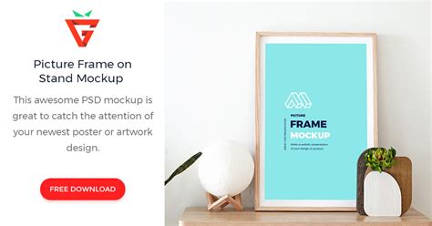 Picture Frame on Stand Mockup - graphberry.com