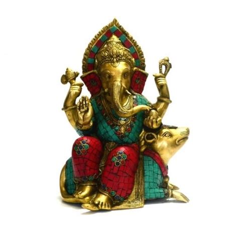 Buy CraftVatika Ganesh Idol Hindu God Figurine Brass Sculpture Ganpati ...