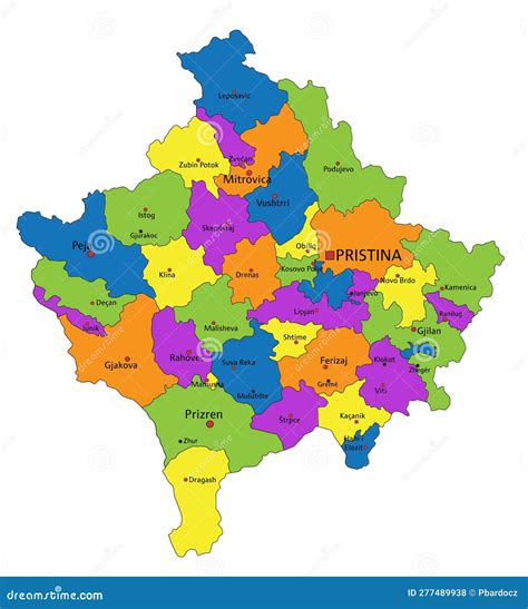 kosovo map with surrounding countries