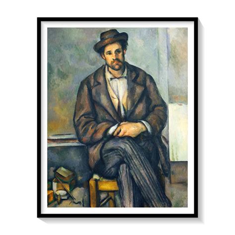 Seated Peasant Painting & Wall Art Print by Paul Cezanne - Dessine Art