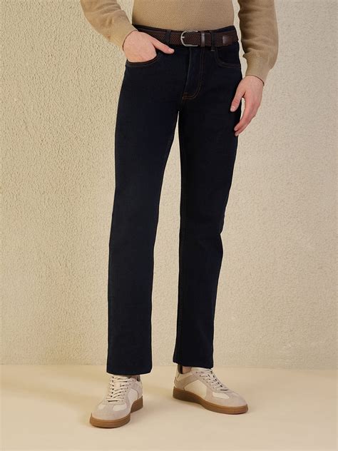 Shop Iconic Men Navy Blue Solid Slim Fit Jeans Online – Iconic India