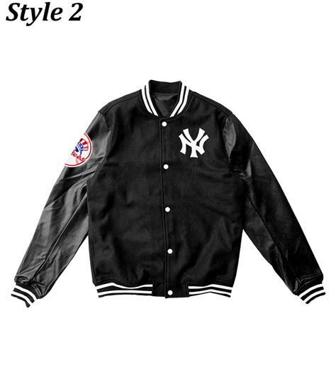 Wool/Leather New York Yankees Black Varsity Jacket - Jackets Masters