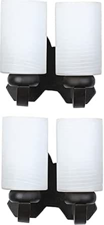 1st Time LED Compactable Wood & Glass Wall Lamp Light, Pack of 2- BJ10 ...