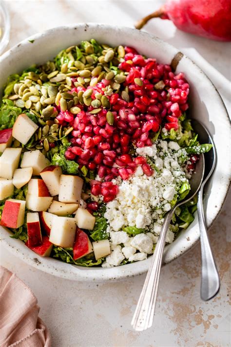 Shaved Brussels Sprout Salad with Pears and Pomegranate - Skinnytaste