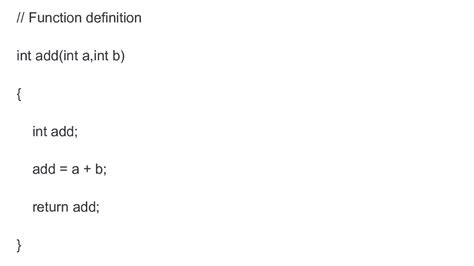 Image result for Function Definition C++ Example