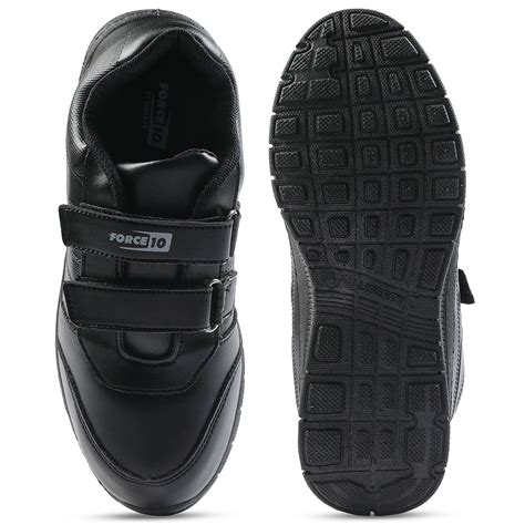 Buy Force 10 Black Non Lacing Uniform School Shoes For Kids By Liberty