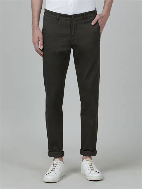 Olive Green Casual Solid Trouser - Buy Online India – Crocodile