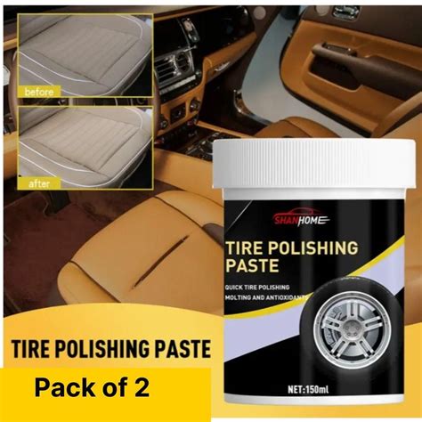 🛞 Tire Polishing Paste 150ML (Pack of 2) – Long-Lasting Shine & Protec ...