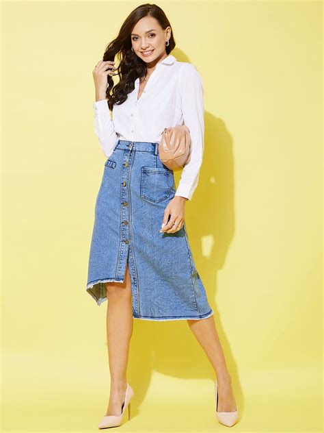 StyleStone Women's Denim Hi Lo Skirt – Stylestone