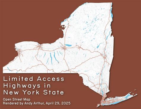 Thematic Map: Limited Access Highways in New York State | Andy Arthur.org