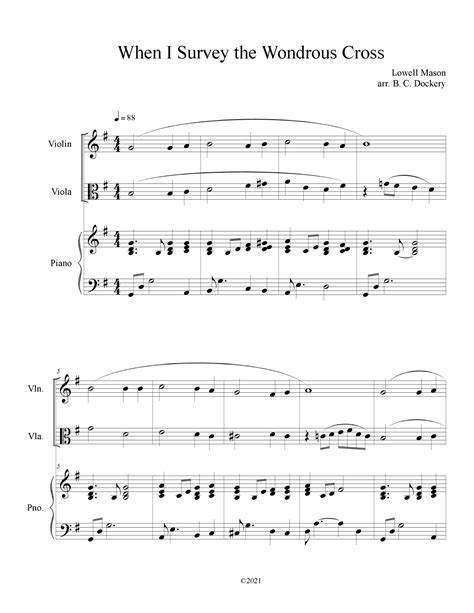 When I Survey the Wondrous Cross (Violin and Viola Duet with Piano ...
