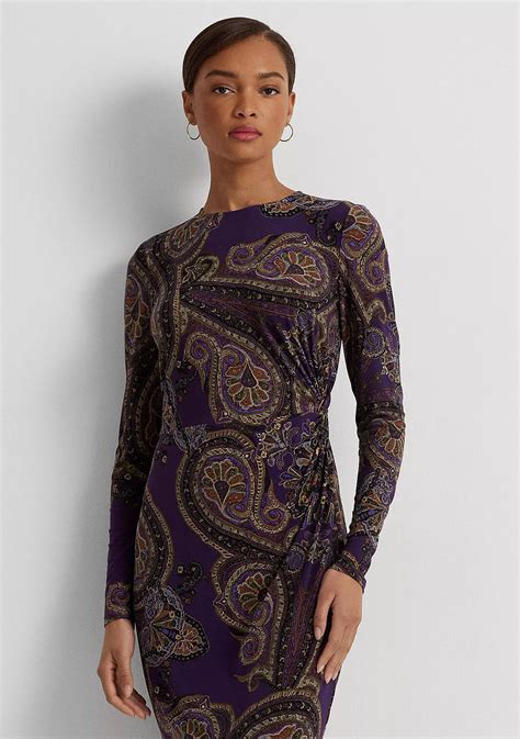Lauren Ralph Lauren Women's Paisley Twist-Front Stretch Jersey Dress | Belk