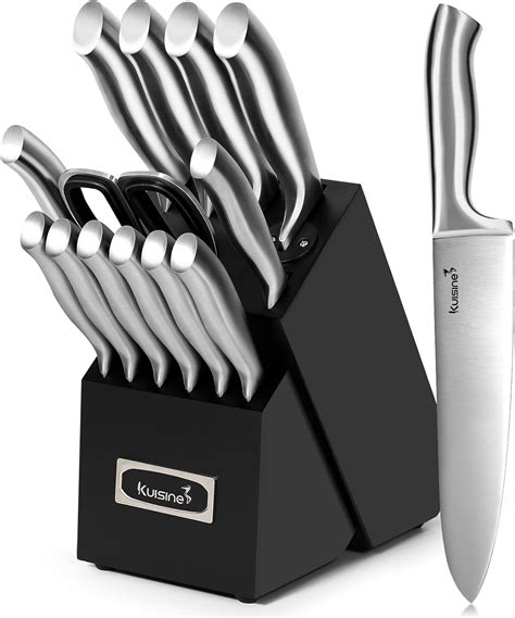 Sharp Knife Set,One-piece Molding Kitchen Knife Set,Sharper Blade Ergonomic Non-slip Steel ...